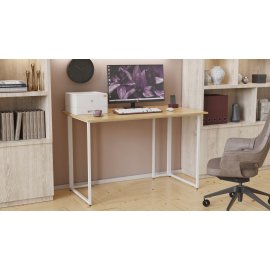 Компьютерный стол Ferrum-decor Ханна 75x140x60 серый ДСП Дуб Артизан 32мм (FD2024)