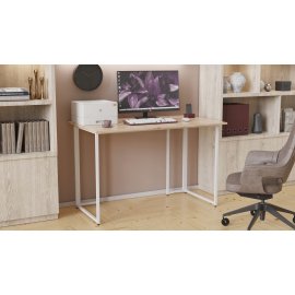 Комп'ютерний стіл Ferrum-decor Ханна 75x100x60 білий ДСП Дуб Сан-Маріно 16мм