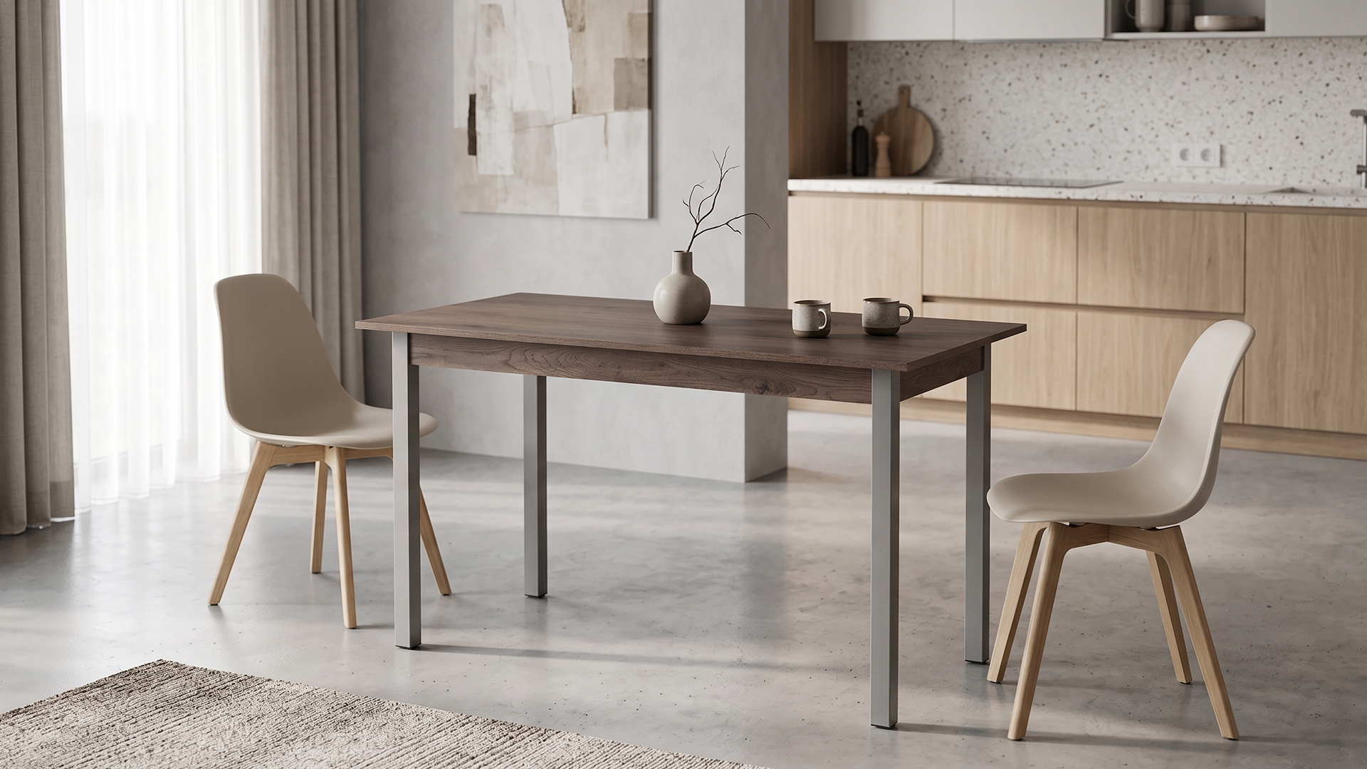 Стіл кухонний Маріо Ferrum-decor 75x120x70 Сірий метал ДСП Дуб Кремона Канолло 16 мм (MAR00105)