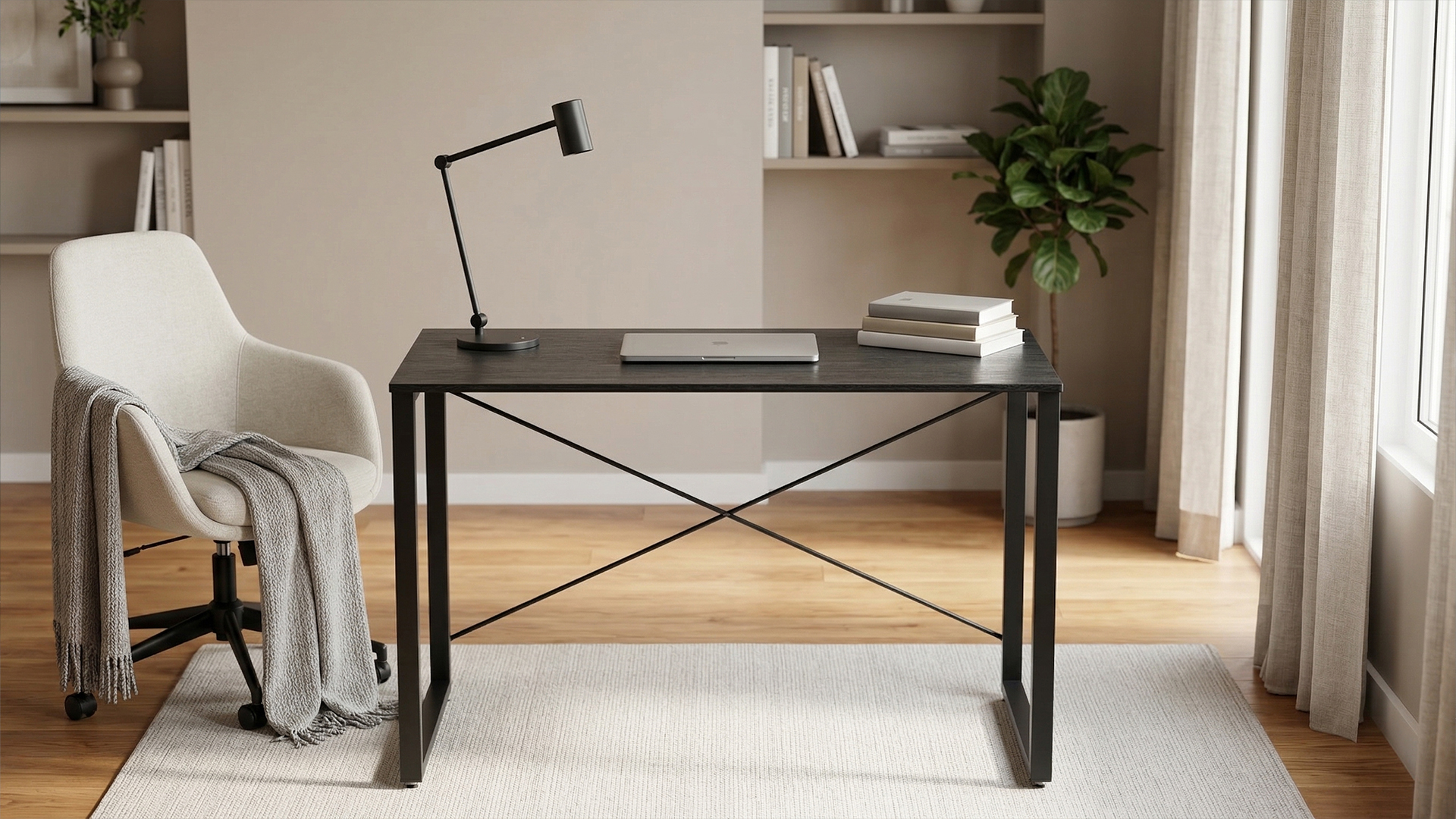 Стіл письмовий Ferrum-decor Серії Конект 75x120x60 Чорний метал ДСП Каштан Арвадонна 16 мм (XK00906)