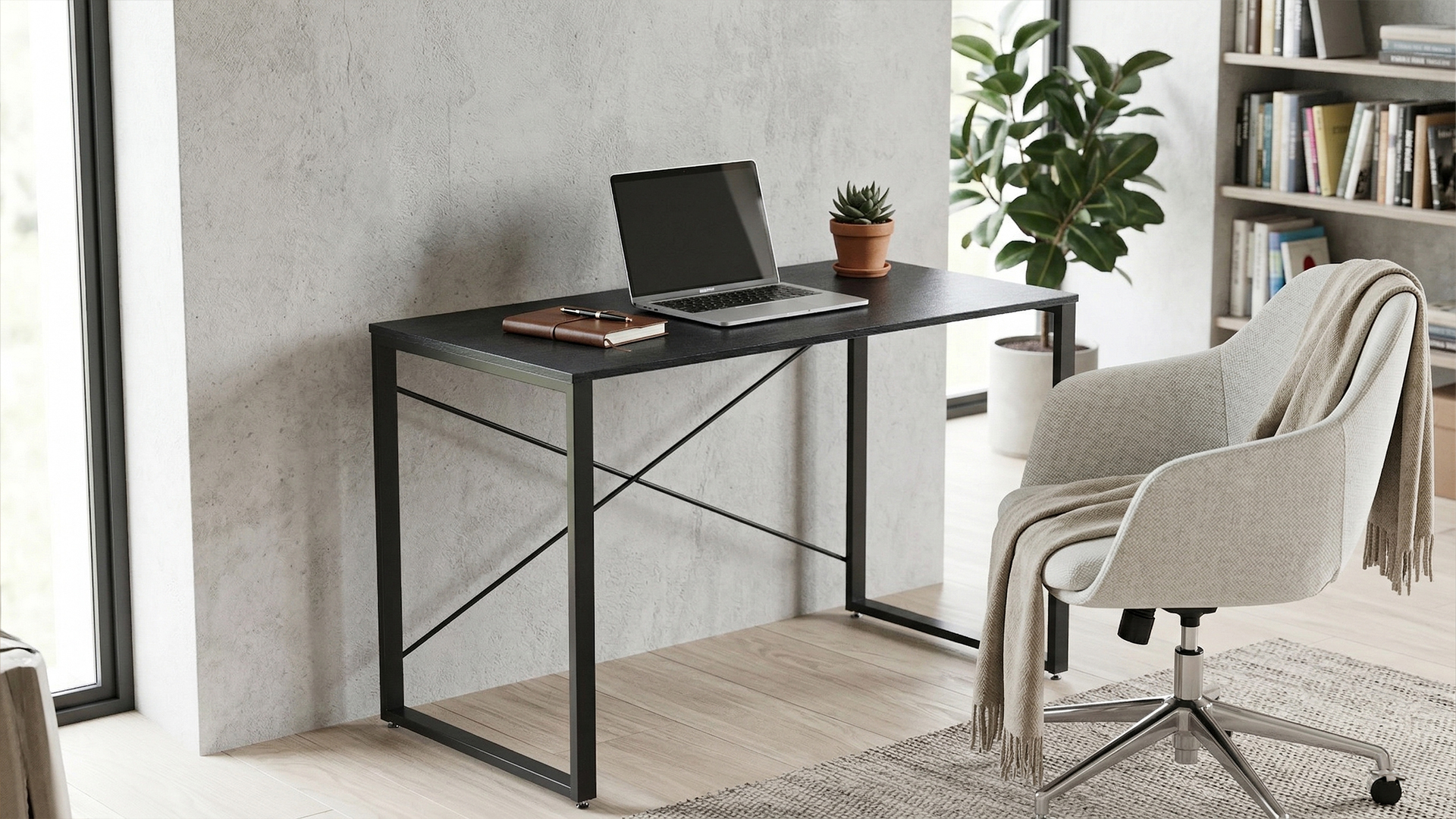 Стіл письмовий Ferrum-decor Серії Конект 75x120x60 Чорний метал ДСП Каштан Арвадонна 16 мм (XK00906)