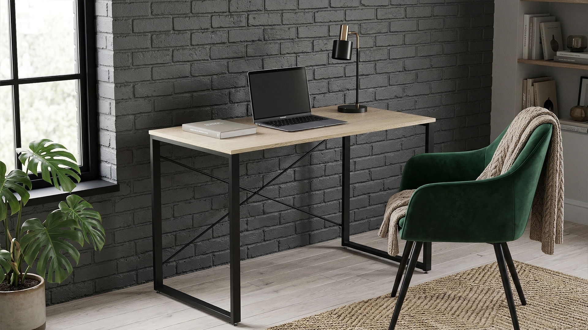 Стіл письмовий Ferrum-decor Серії Конект 75x120x60 Чорний метал ДСП Дуб Кремона Торро 16 мм (XK00912)