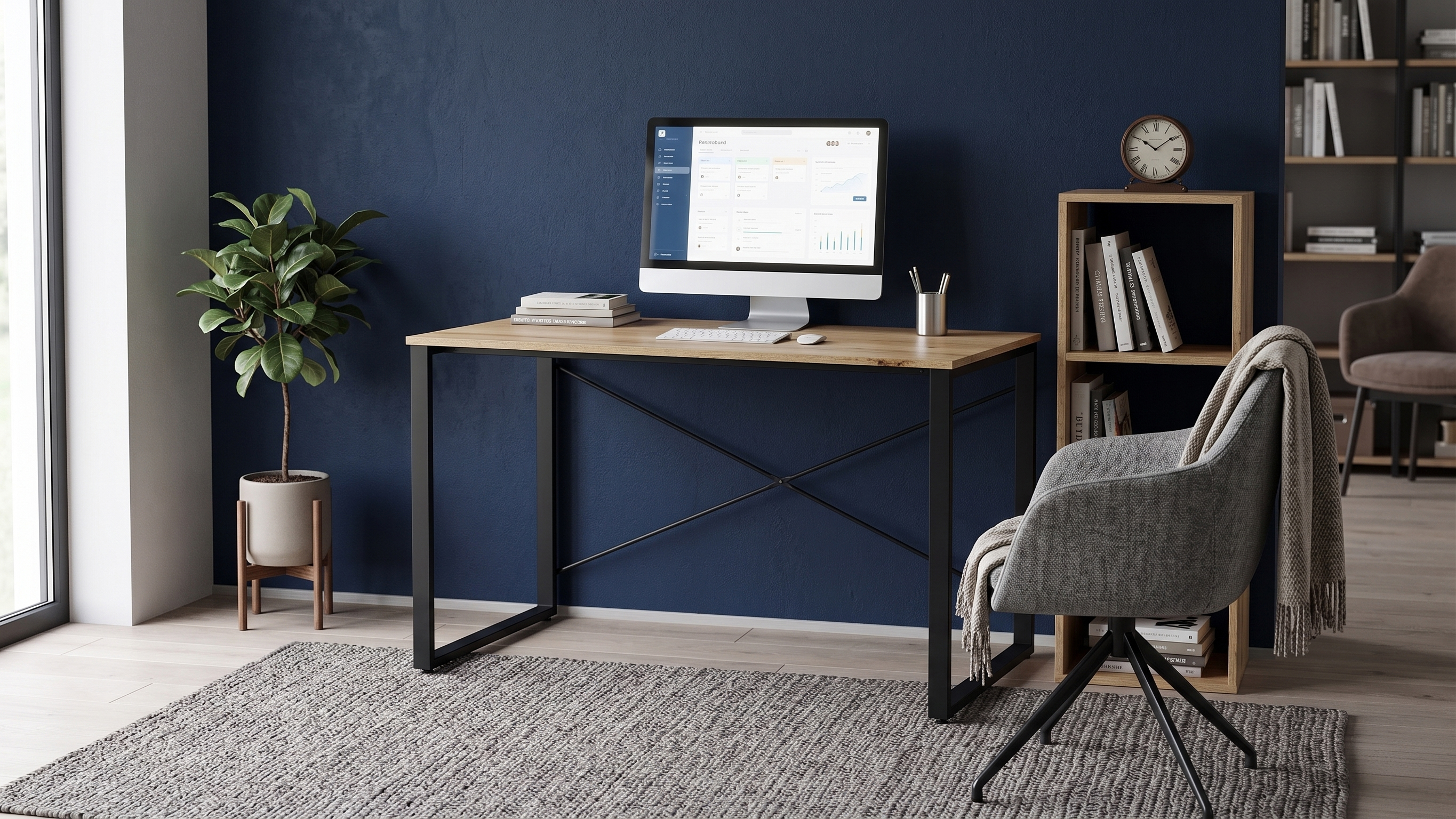 Стіл письмовий Ferrum-decor Серії Конект 75x120x60 Чорний метал ДСП Дуб Евок Прибережний 16 мм (XK00903)