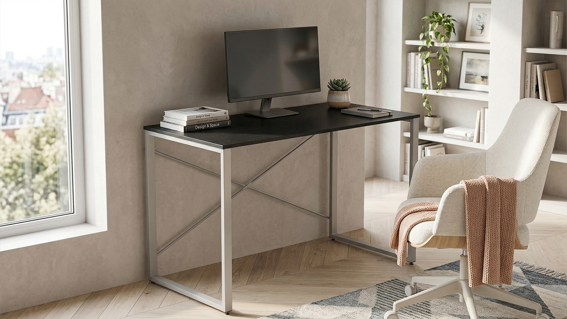 Стіл письмовий Ferrum-decor Серії Конект 75x120x60 Сірий метал ДСП Каштан Арвадонна 16 мм (XK00908)
