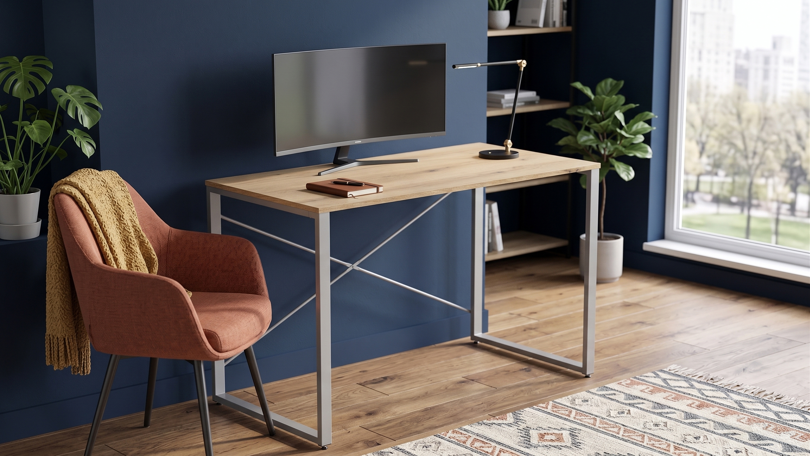 Стіл письмовий Ferrum-decor Серії Конект 75x120x60 Сірий метал ДСП Дуб Евок Прибережний 16 мм (XK00905)