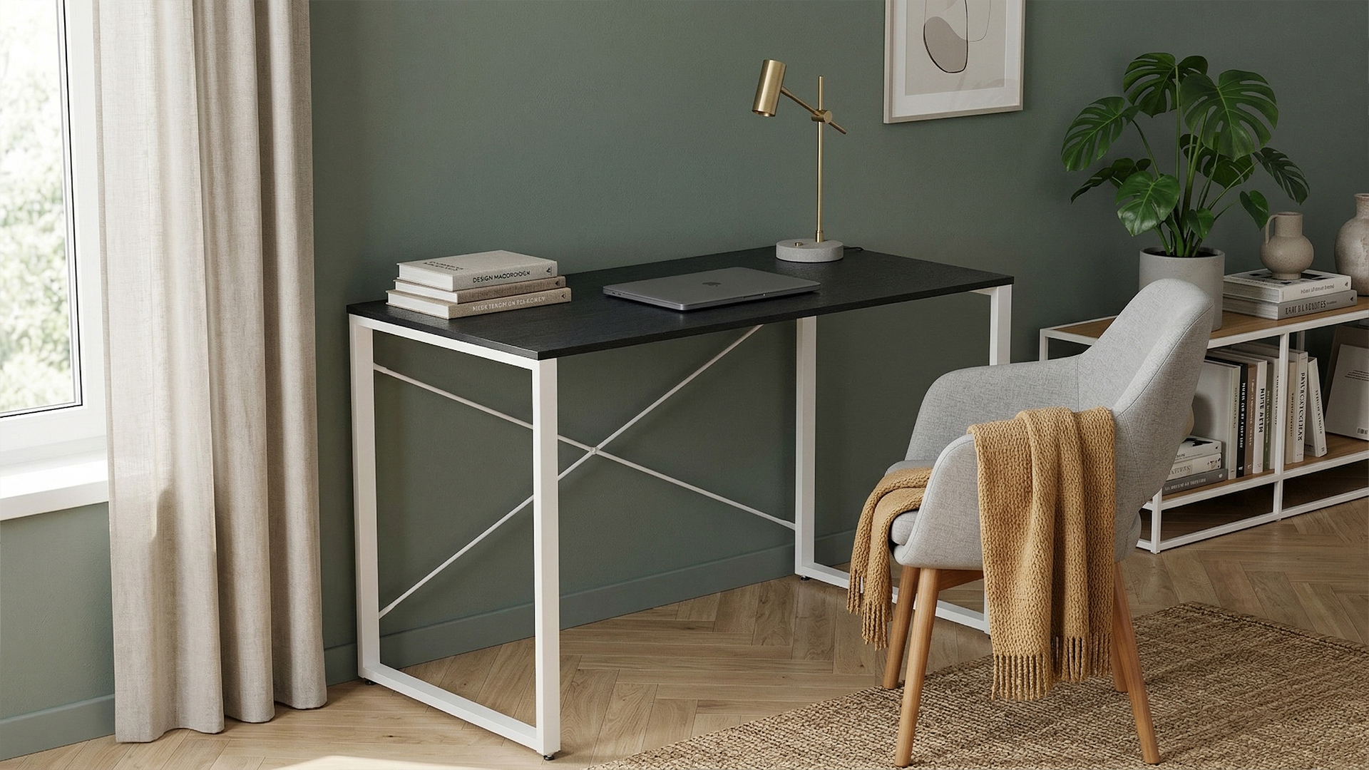 Стіл письмовий Ferrum-decor Серії Конект 75x120x60 Білий метал ДСП Каштан Арвадонна 16 мм (XK00907)