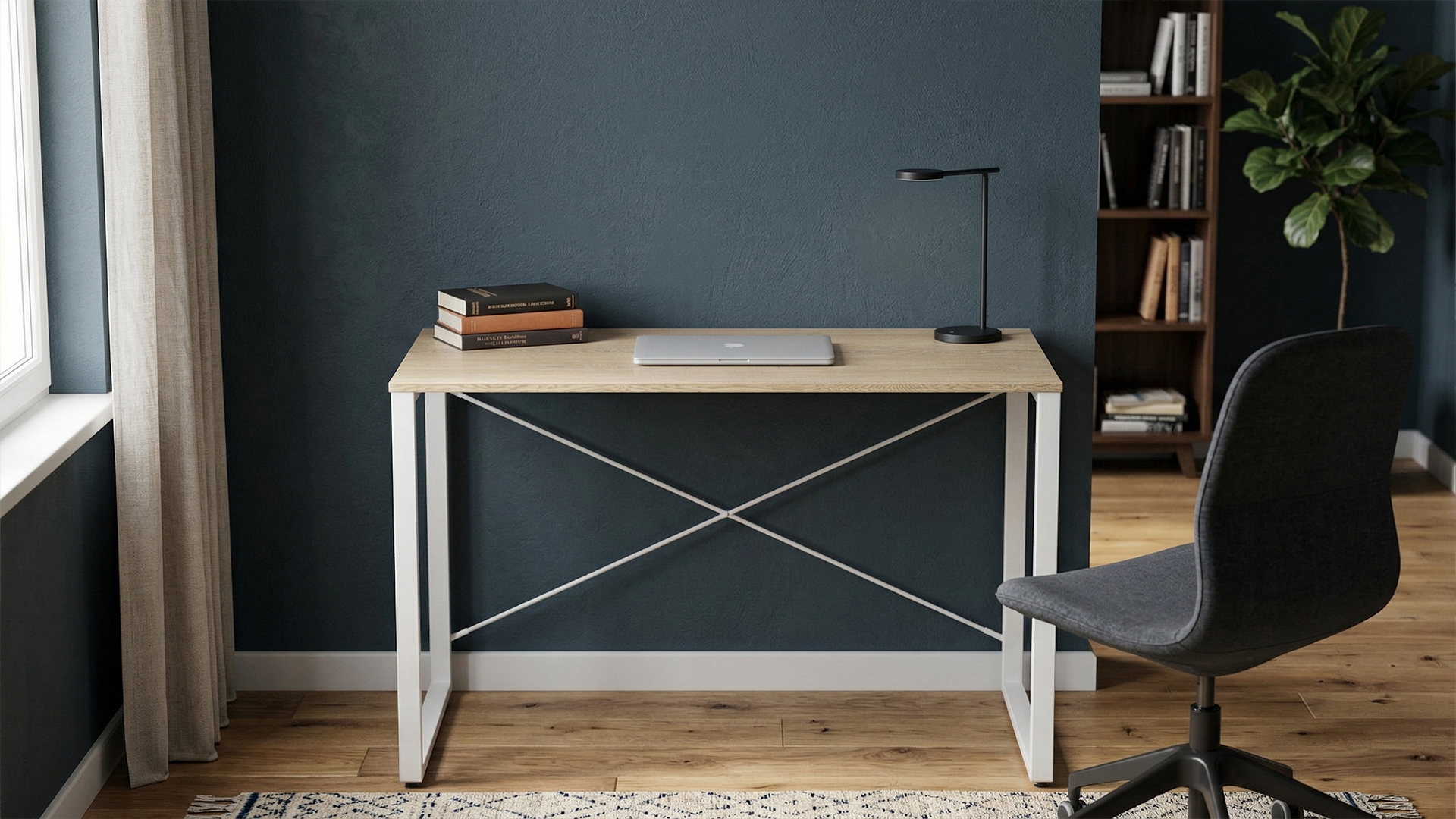 Стіл письмовий Ferrum-decor Серії Конект 75x120x60 Білий метал ДСП Дуб Кремона Торро 16 мм (XK00913)