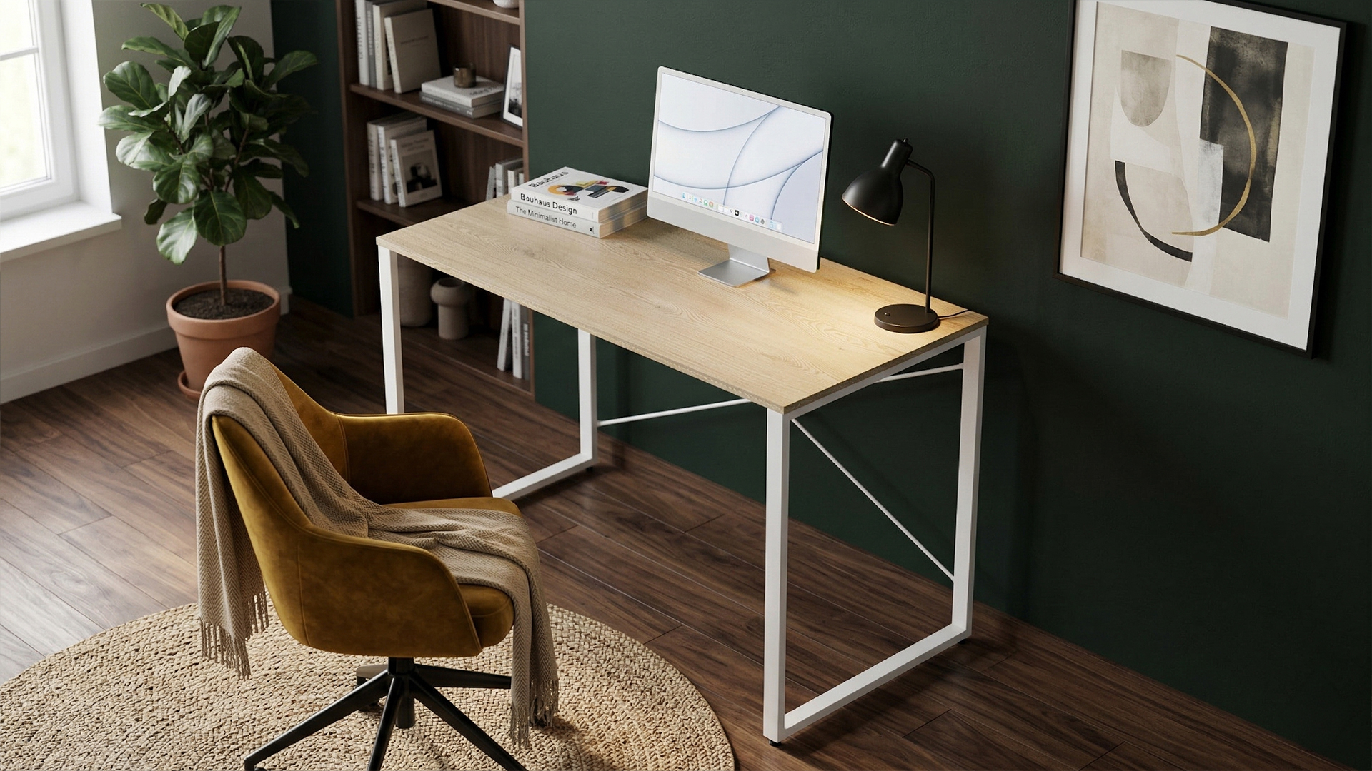 Стіл письмовий Ferrum-decor Серії Конект 75x120x60 Білий метал ДСП Дуб Кремона Торро 16 мм (XK00913)