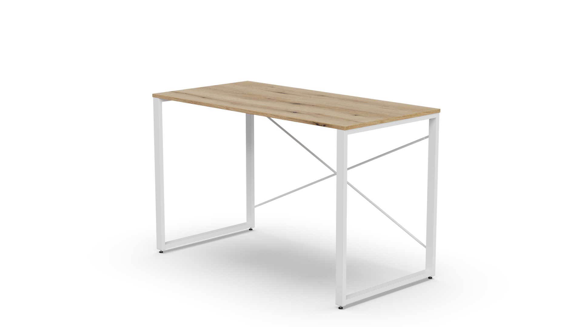 Стіл письмовий Ferrum-decor Серії Конект 75x120x60 Білий метал ДСП Дуб Евок Прибережний 16 мм (XK00904)