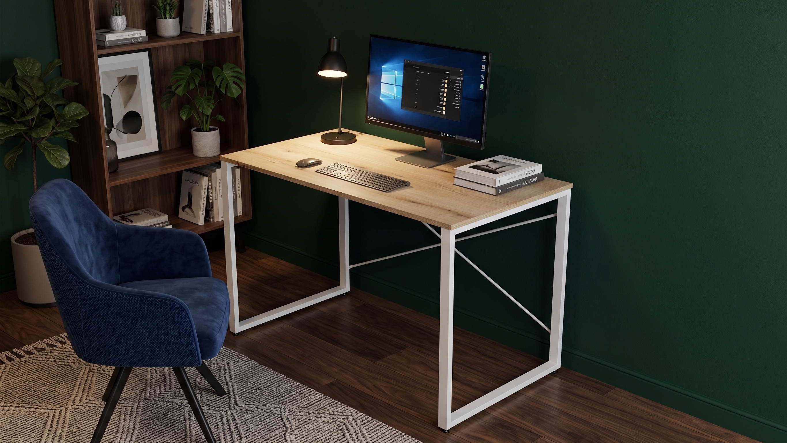 Стіл письмовий Ferrum-decor Серії Конект 75x120x60 Білий метал ДСП Дуб Евок Прибережний 16 мм (XK00904)